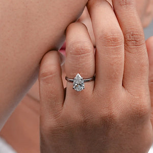 Diamond Solitaire Engagement Ring With Pear Cut