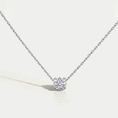 Old European Round Lab Diamond Solitaire Pendant Necklaces