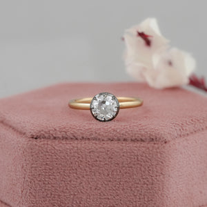 Solitaire Old European Round Diamond Ring