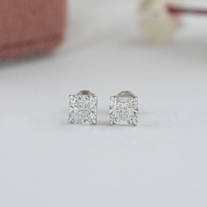 Cushion Cut Lab Diamond Solitaire Stud Earrings