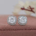 Square Old Mine Cushion Diamond Halo Stud Earrings Earring