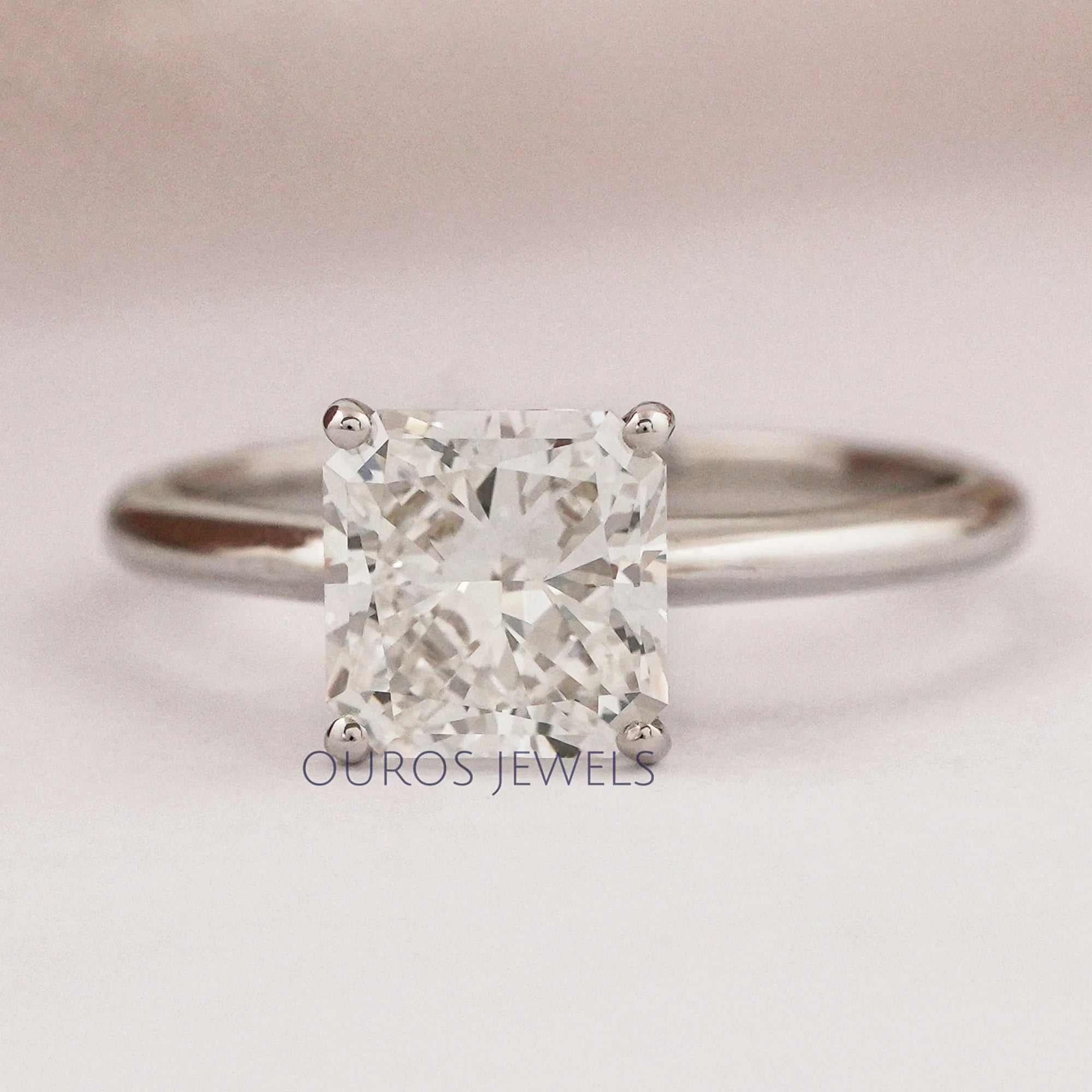 Square Radiant Lab Grown Diamond Solitaire Ring Rings