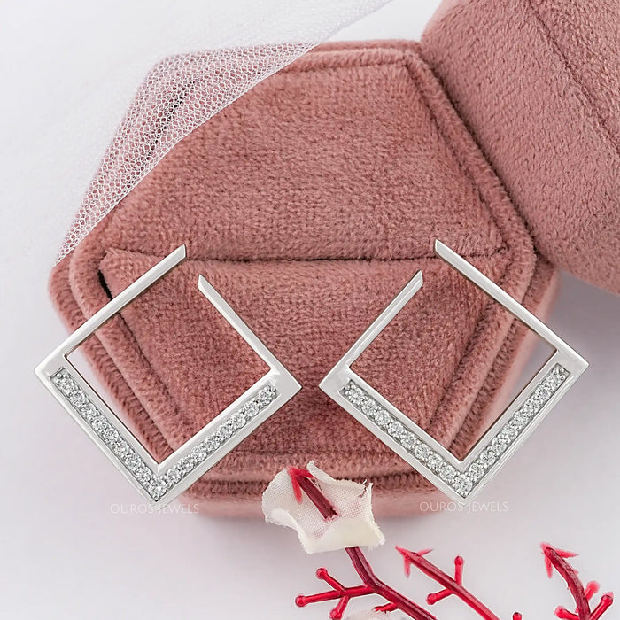 Round Cut Lab Grown Diamond Hoop Earrings