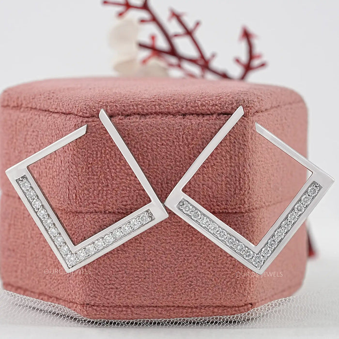 Round Cut Lab Grown Diamond Hoop Earrings