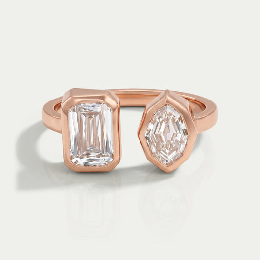 Criss Cut And Moval Diamond Toi Et Moi Engagement Ring