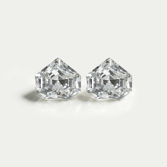 Step Cut Bullet Shape Lab Diamond Matching Pair Loose