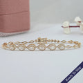 Step Cut Pear Halo Diamond Bracelet - 14K Yellow Gold / 7.00 Inch