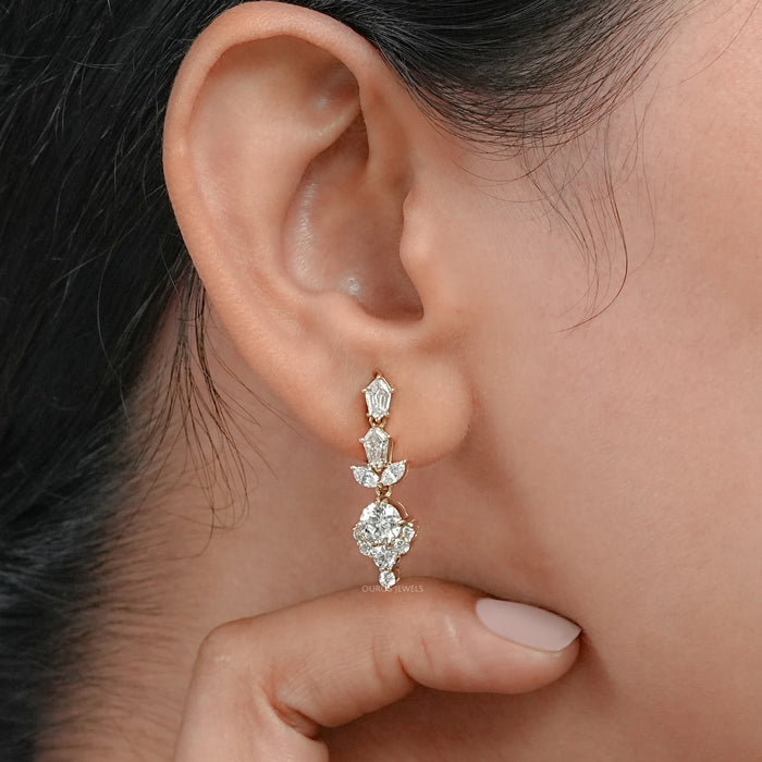 Multi Diamond  Dangle Earring