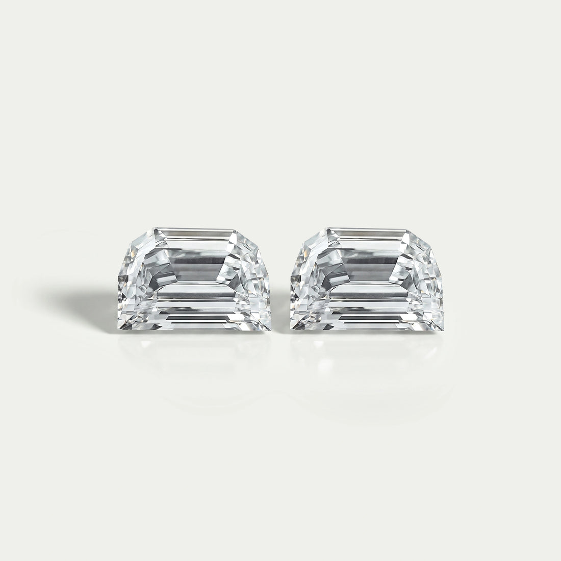 Step Cut Half Moon Diamond Matching Pair