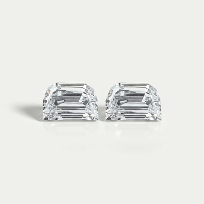 Step Cut Half Moon Diamond Matching Pair
