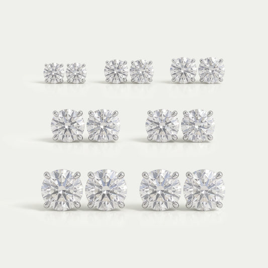 IGI Certified Round Lab Grown Diamond Stud Earrings