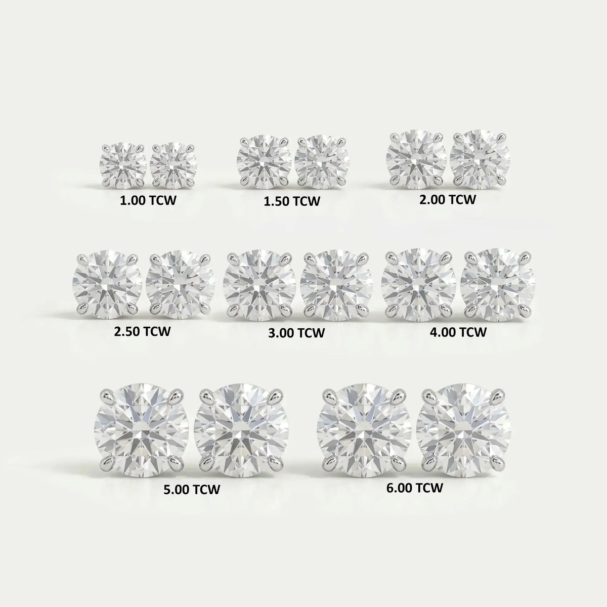 IGI Certified Round Lab Grown Diamond Stud Earrings Earring
