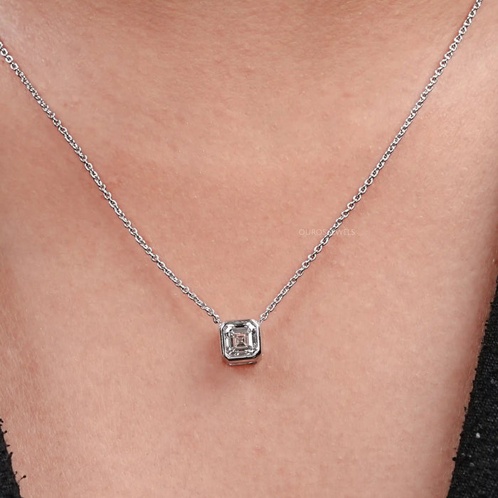 bezel set diamond pendant 