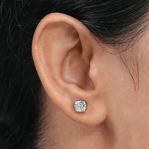 Cushion Cut Lab Diamond Solitaire Stud Earrings