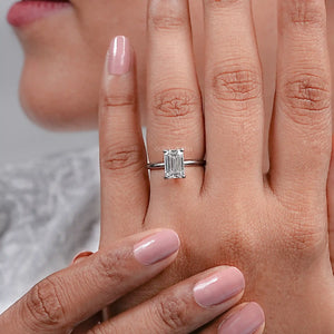 Emerald Cut Lab Diamond Engagement Ring