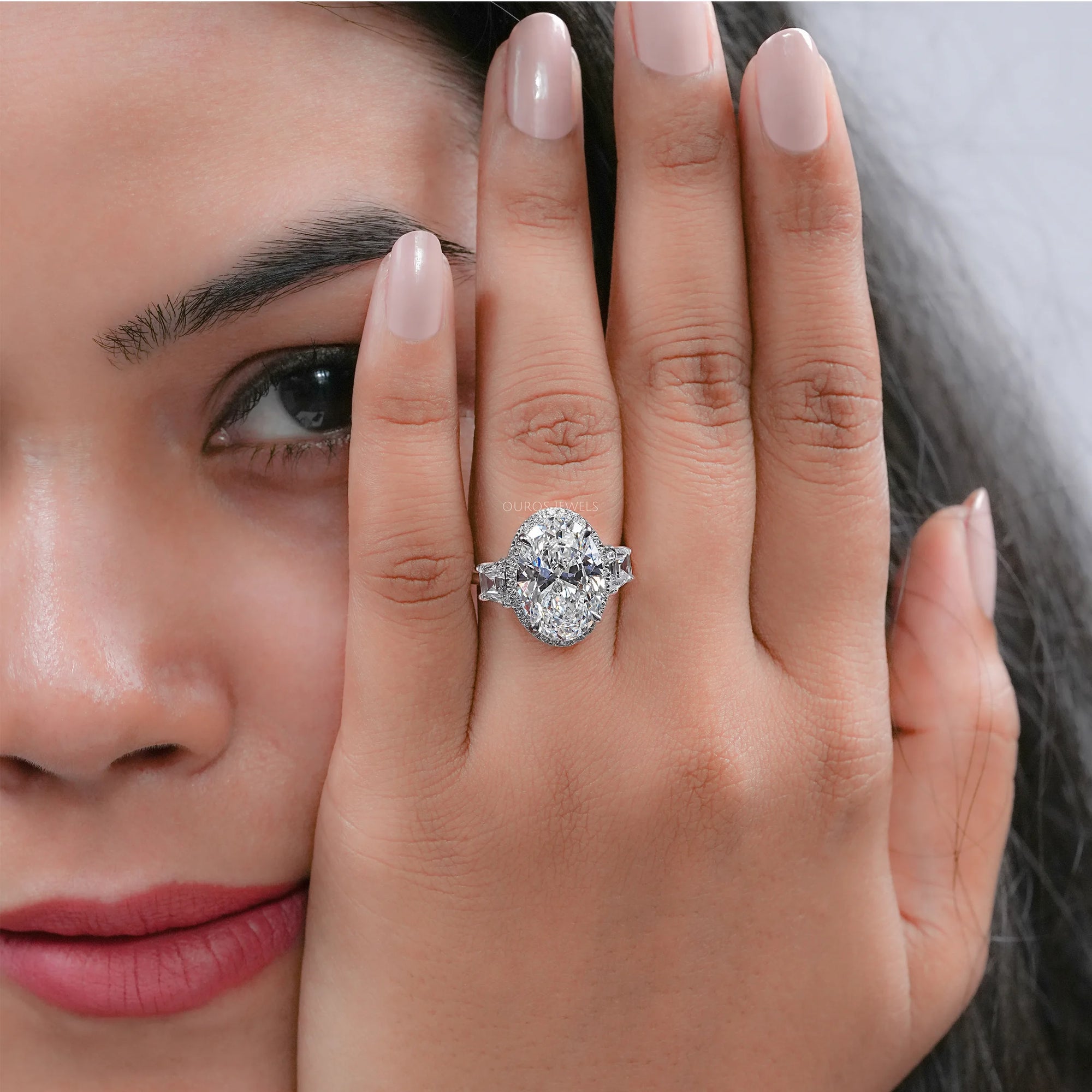 Molly Sims Oval Three Stone Ring - 96th Annual Academy Awards