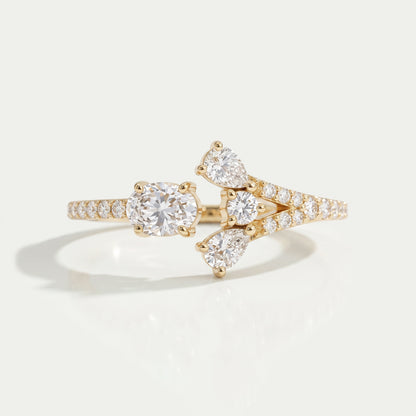 Open Cuff Styles Oval Cut Lab Grown Diamond Ring Rings