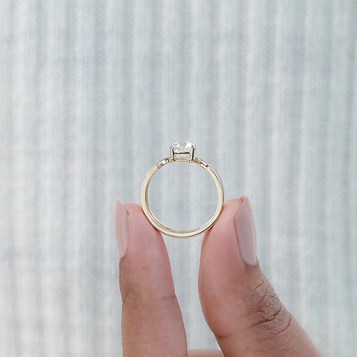 Old Mine Cushion Lab Diamond Solitaire Ring