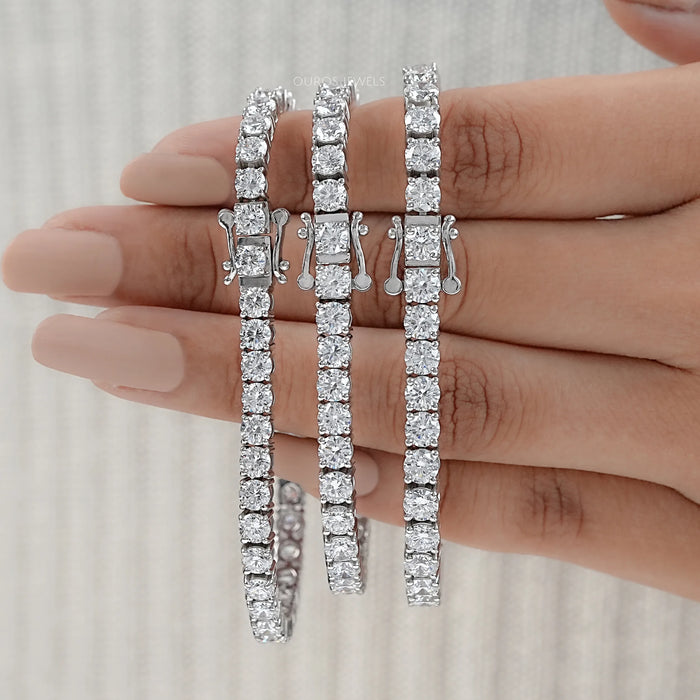 Round Shape Lab Grown Diamond Bracelet with 8.00 | 9.00 | 10.00 TCW