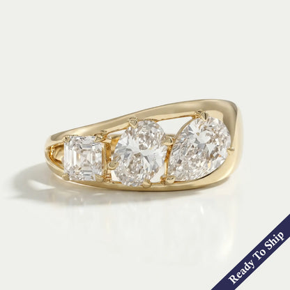 Multi Shape Lab Diamond Three Stone Ring