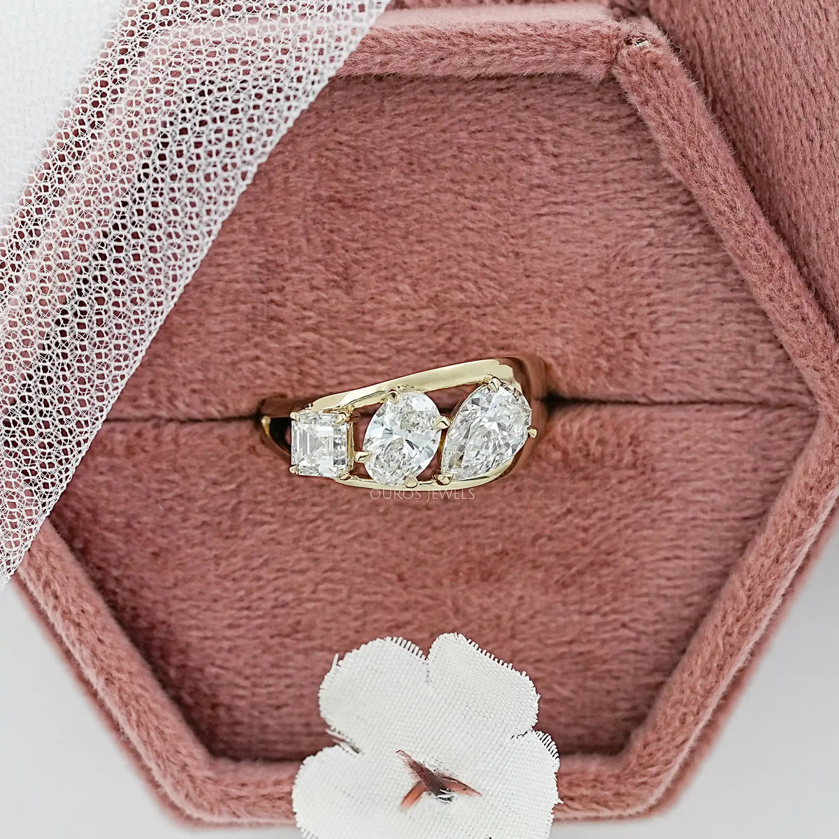 Multi Shape Lab Diamond Three Stone Ring
