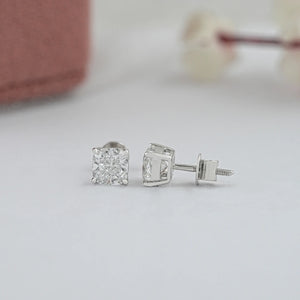 Cushion Cut Lab Diamond Solitaire Stud Earrings