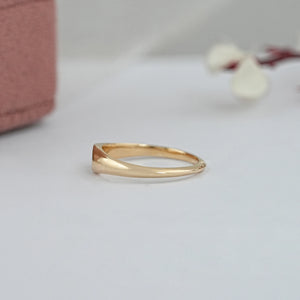 Oval Bezel Set Solitaire Dainty Ring