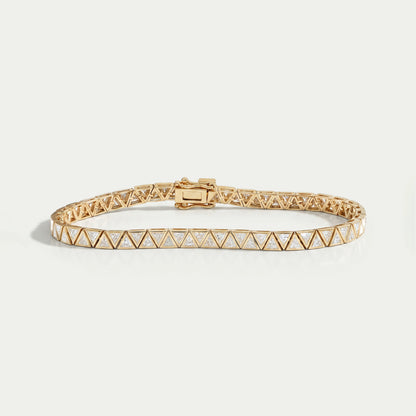 Triangle Cut Bezel Set Tennis Bracelet Bracelet
