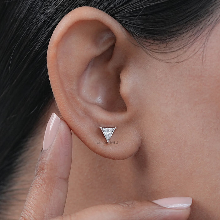 Triangle Cut Lab Diamond Stud Earrings
