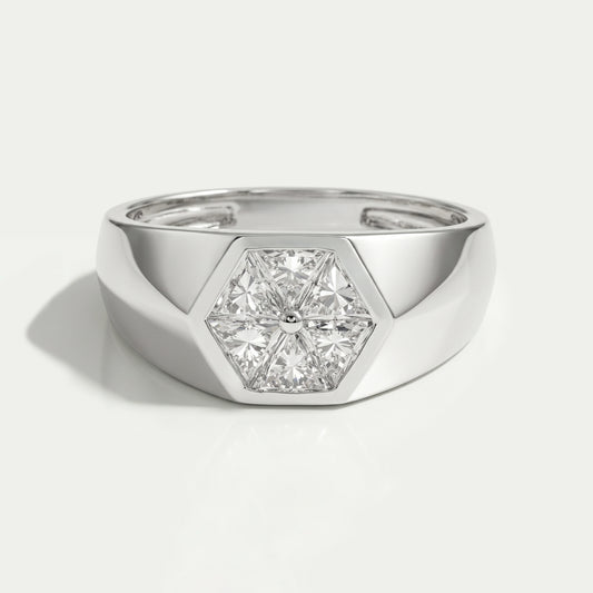 Triangle Lab Diamond Wedding Band