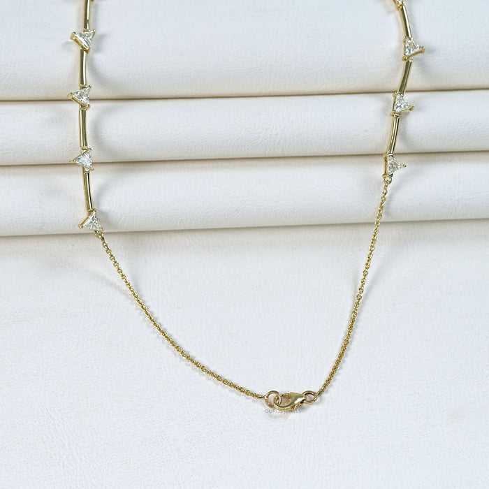 Triangle Cut Bar Chain Necklace