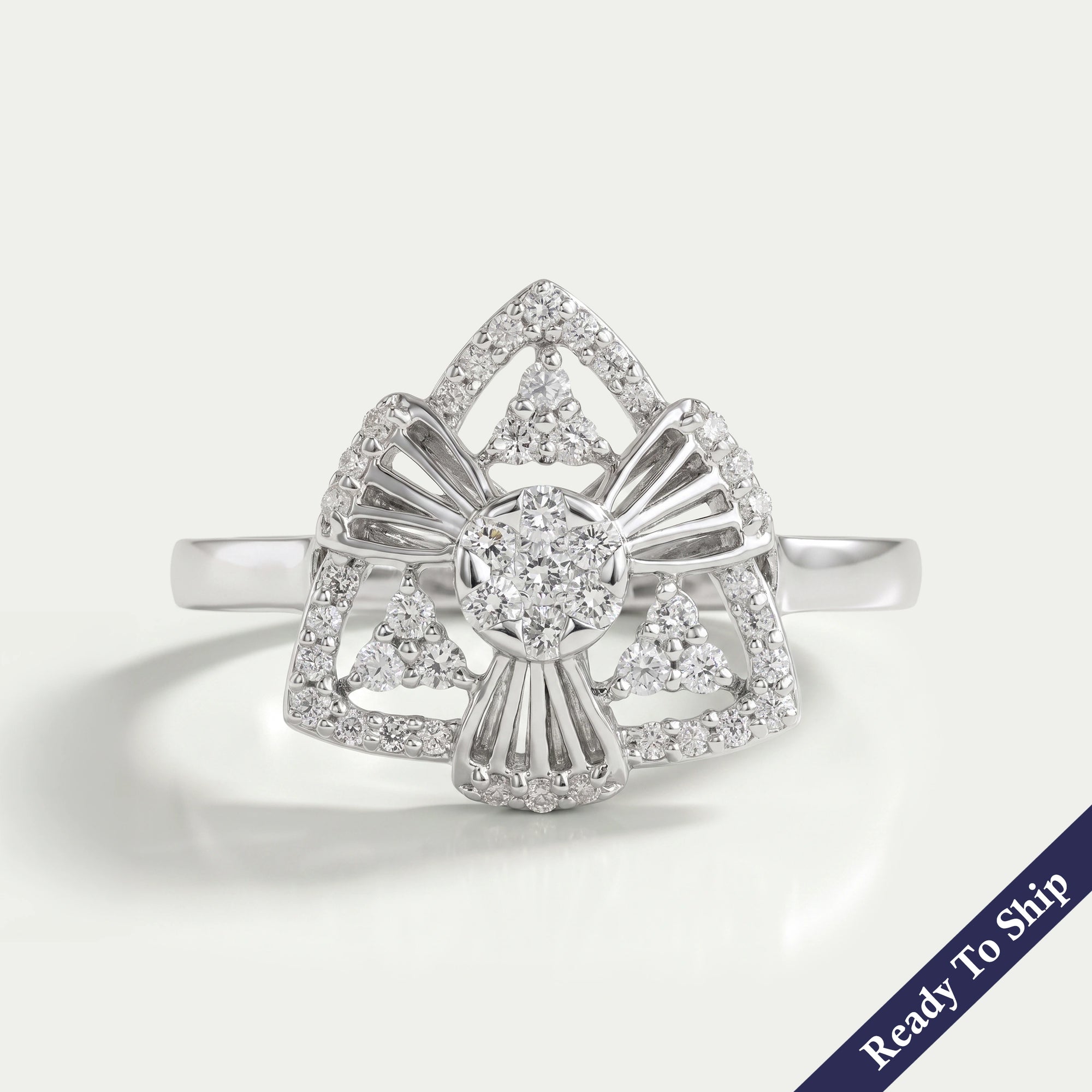 Triangle Shape Bridal Engagement Ring