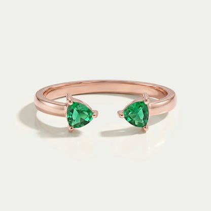 Trillion Gemstone Open Cuff Ring Rings