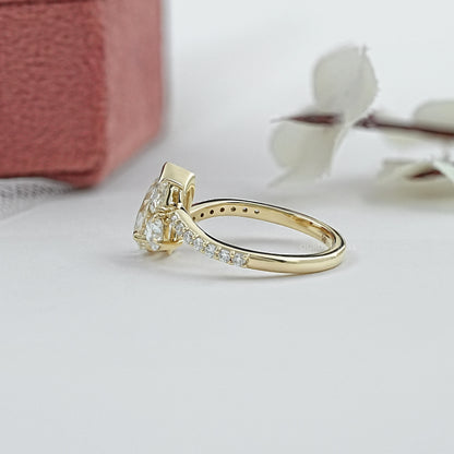 Three Stone Accent Set Bypass Ring