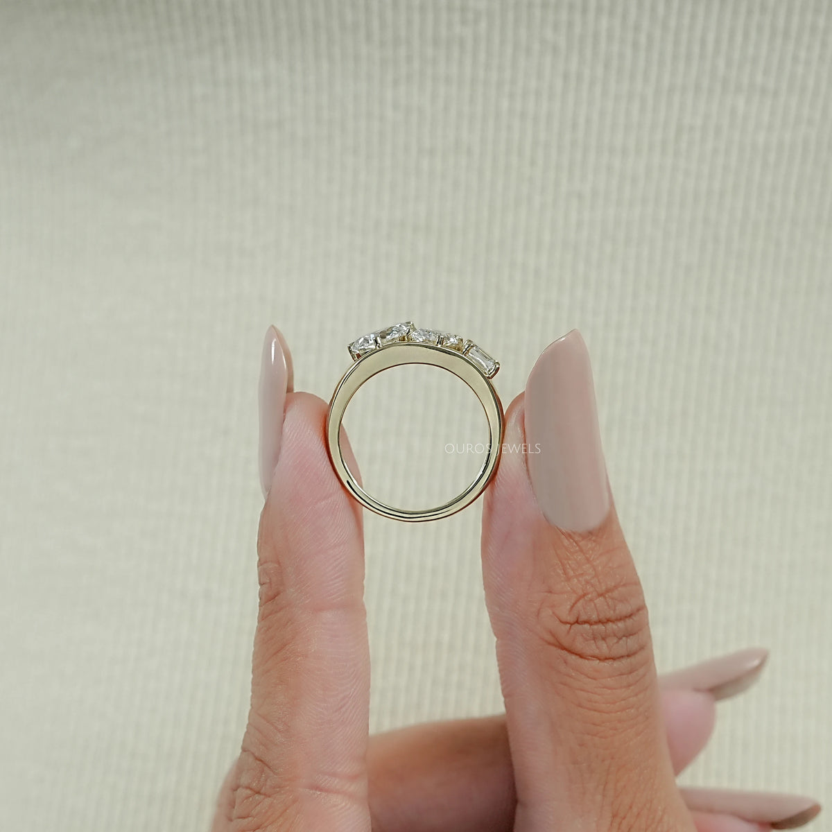 Multi Shape Lab Diamond Three Stone Ring