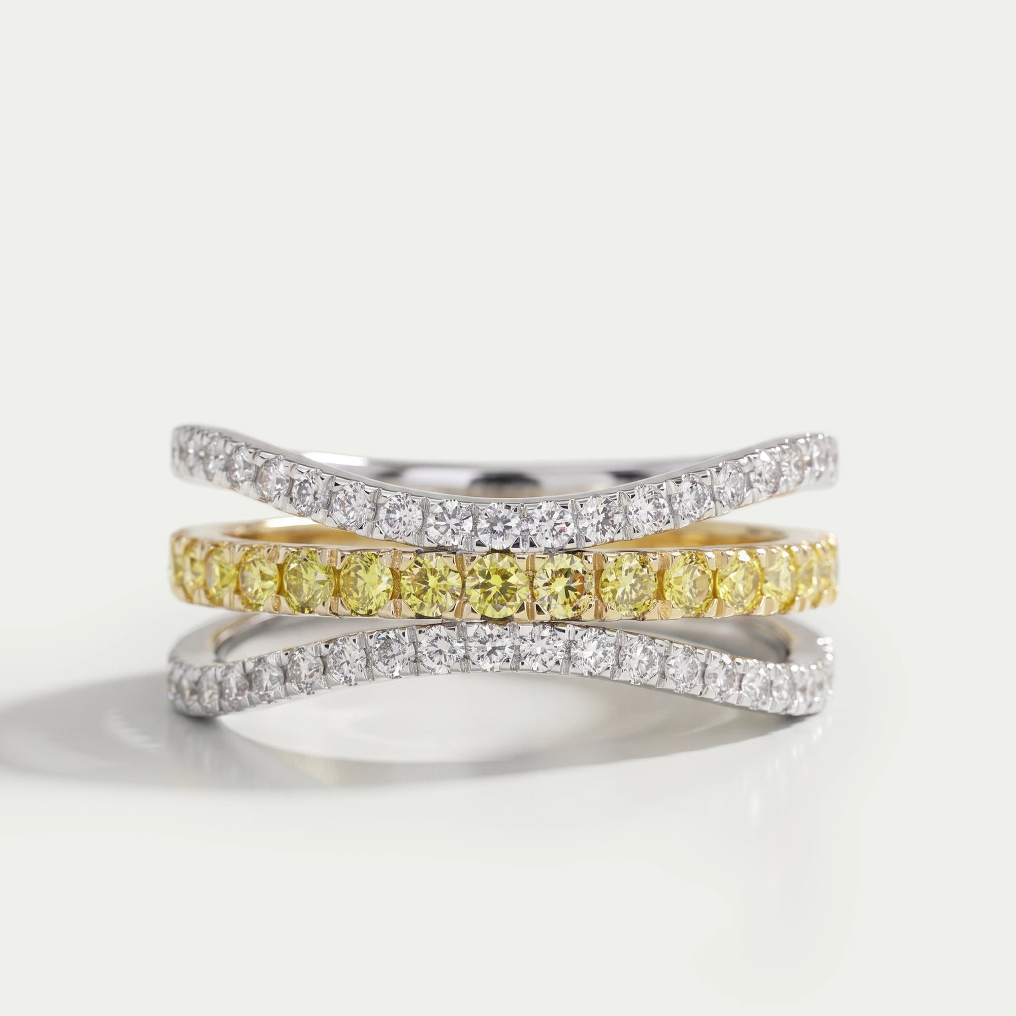 Cluster Round Triple Shank Diamond Party Wear Ring