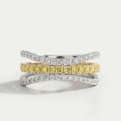 Cluster Round Triple Shank Diamond Party Wear Ring