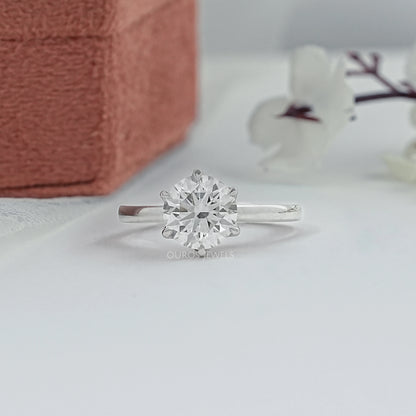 Lab Diamond Tulip Round Solitaire Ring Ring