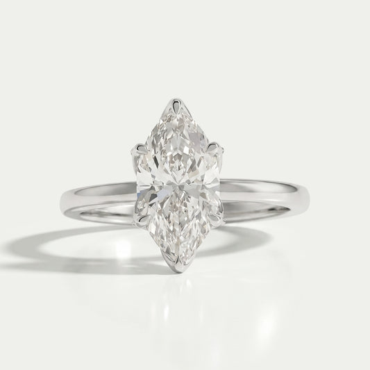 Tulip Hidden Halo Marquise Diamond Ring Ring