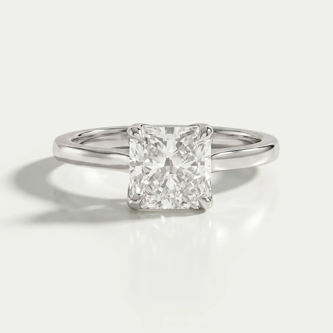 Square Radiant Cut Tulip Set Hidden Halo Ring Ring