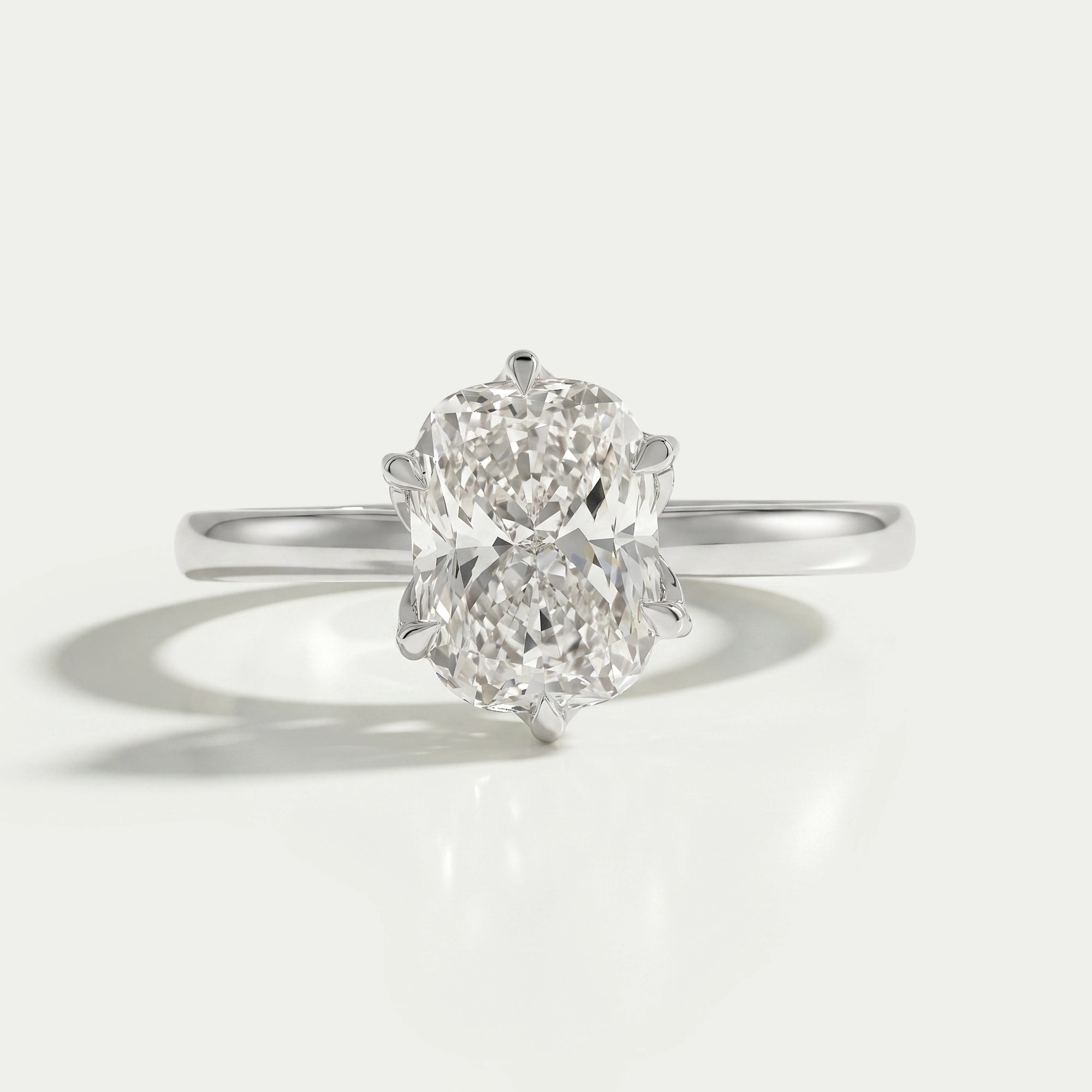 Tulip Set Cushion Cut Lab Diamond Engagement Ring Ring