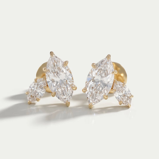 Twin Marquise Lab Diamond Stud Earrings Earrings