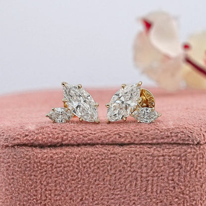Twin Marquise Lab Diamond Stud Earrings Earrings