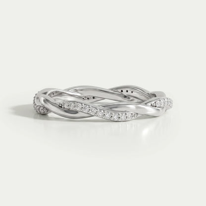 Twisted Infinity Round Diamond Eternity Band Ring