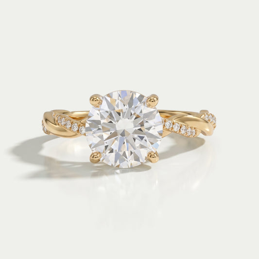 Twisted Round Cut Lab Created Diamond Anniversary Ring Rings