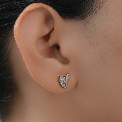 Twin Marquise Lab Diamond Stud Earrings Earrings