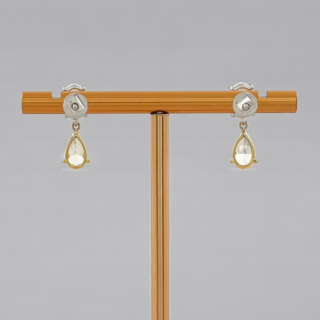 Fancy Yellow Pear And Oval Diamond Drop Earrings Earrings