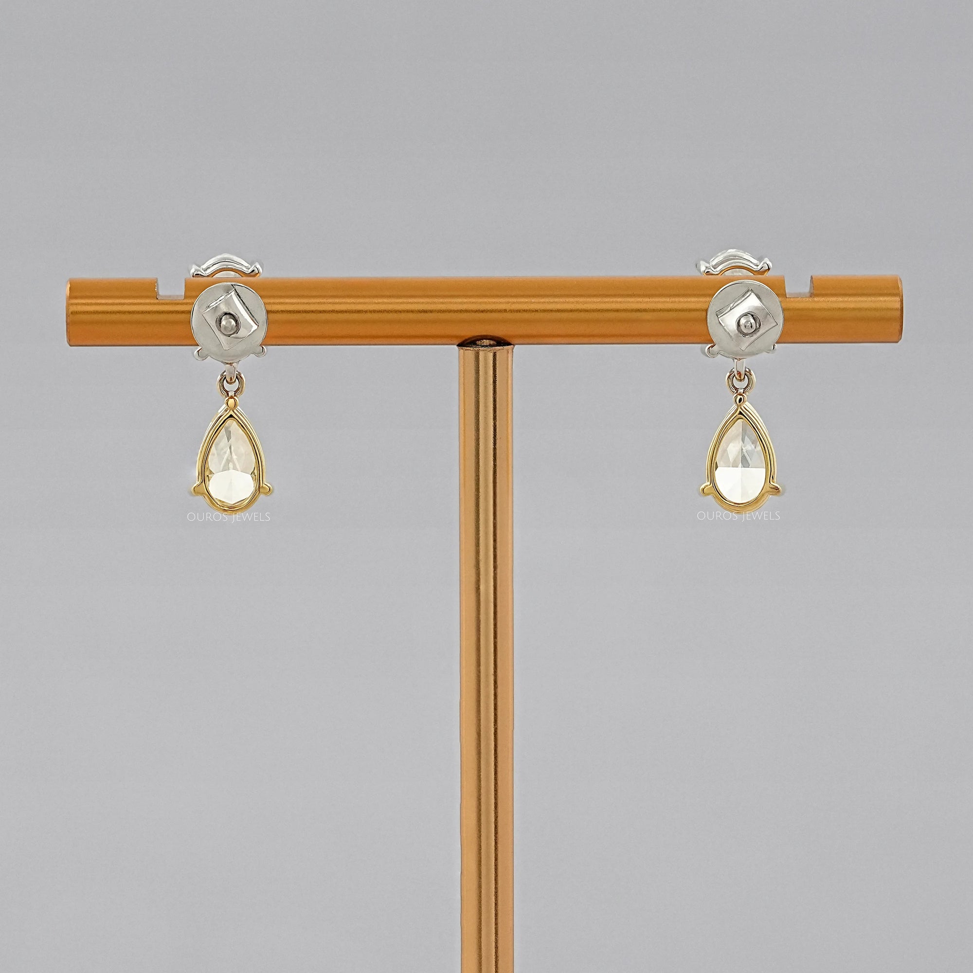 Fancy Yellow Pear And Oval Diamond Drop Earrings Earrings