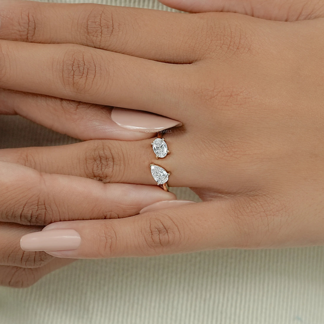 Pear And Oval Diamond Toi Et Moi Engagement Ring Ring