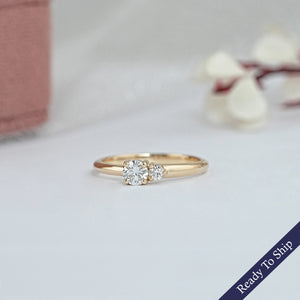 Two Stone Lab Diamond Dainty Ring